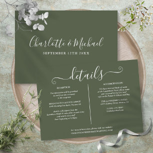 Informationen zu Olive Green Signature Wedding Begleitkarte