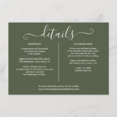 Informationen zu Olive Green Signature Wedding Begleitkarte (Vorderseite)
