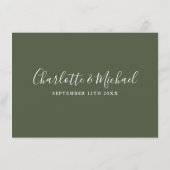 Informationen zu Olive Green Signature Wedding Begleitkarte (Rückseite)