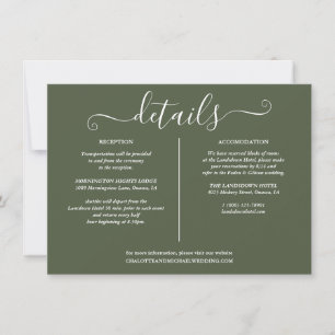 Informationen zu Olive Green Wedding Einladung