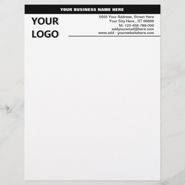 Informationen zu personalisierten Firmenlogo Briefbogen (Vorderseite)