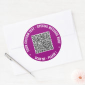 Informationen zu QR-Code und Textaufkleber - Farbe Runder Aufkleber (Umschlag)