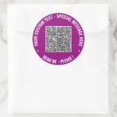 Informationen zu QR-Code und Textaufkleber - Farbe Runder Aufkleber (Tasche)