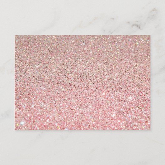 Informationen zu Rosa Rose Gold Glitzer Hochzeiten Begleitkarte (Rückseite)
