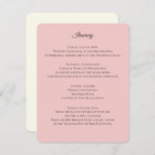 Informationen zu Rosa und Elfenbeinhochzeiten Begleitkarte (Vorne/Hinten)