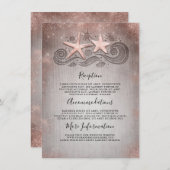 Informationen zu Rose Gold Beach Hochzeiten Begleitkarte (Vorne/Hinten)