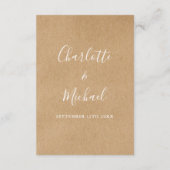 Informationen zu rustikalen Hochzeiten Begleitkarte (Rückseite)