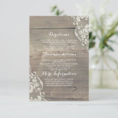 Informationen zu rustikalen Hochzeiten und Hochzei Begleitkarte (Stehend Vorderseite)