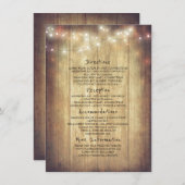 Informationen zu rustikalen Holzstall-Lichtern Begleitkarte (Vorne/Hinten)