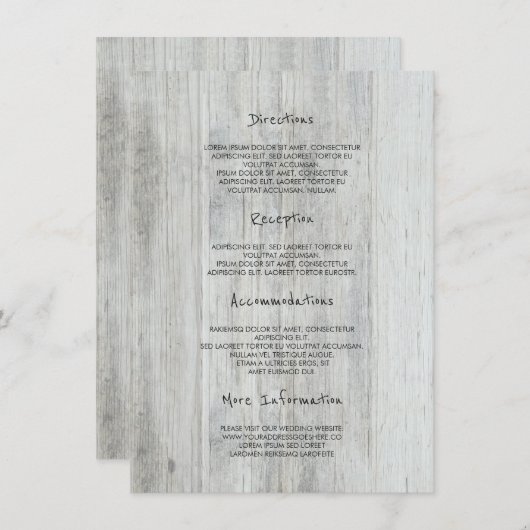 Informationen zu rustikalen Holzställe - Informati Begleitkarte (Vorne/Hinten)