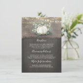 Informationen zu rustikalen weißen Kürbis-Hochzeit Begleitkarte (Stehend Vorderseite)