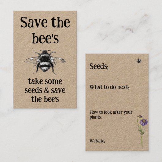 Informationen zu Saatgut für Unternehmen - Rett de Visitenkarte (Vorne/Hinten)