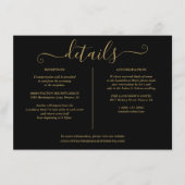 Informationen zu Schwarz-Gold-Script-Hochzeiten Begleitkarte (Vorderseite)