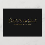 Informationen zu Schwarz-Gold-Script-Hochzeiten Begleitkarte (Rückseite)