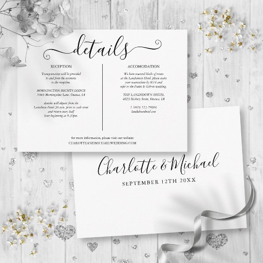 Informationen zu Schwarz-Weiß-Hochzeiten Begleitkarte