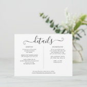 Informationen zu Schwarz-Weiß-Script-Hochzeiten Begleitkarte (Stehend Vorderseite)