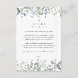 Informationen zu Seiten und Lilac-Floral Begleitkarte