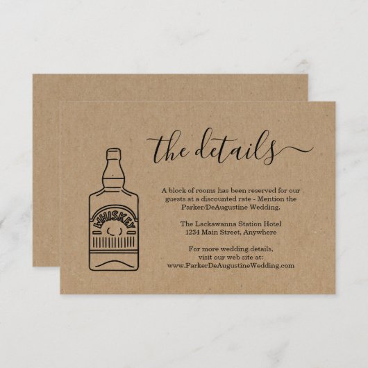 Informationen zu Whiskey-Elementen Umschließungska Begleitkarte (Vorne/Hinten)