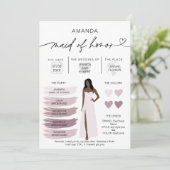 Informationen zum Brautparty der Trauzeugin-Info-K Einladung (Stehend Vorderseite)