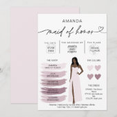 Informationen zum Brautparty der Trauzeugin-Info-K Einladung (Vorne/Hinten)