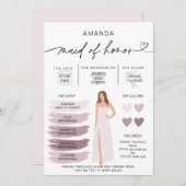 Informationen zum Brautparty der Trauzeugin-Info-K Einladung (Vorne/Hinten)