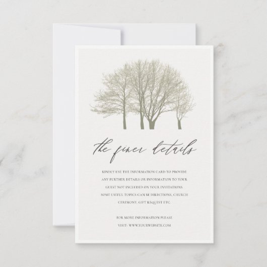 INFORMATIONEN ZUM ELEGANTEN GRAUSILVER FALL AUTUMN EINLADUNG (Vorderseite)