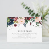 Informationen zum Empfang Floral Begleitkarte (Stehend Vorderseite)