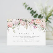 Informationen zum Empfang Floral Begleitkarte (Stehend Vorderseite)