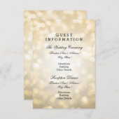 Informationen zum Hochzeitgast Gold Glitzer Lights Begleitkarte (Vorne/Hinten)