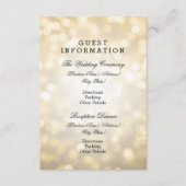 Informationen zum Hochzeitgast Gold Glitzer Lights Begleitkarte (Vorderseite)