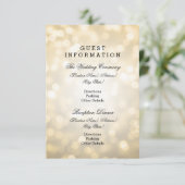 Informationen zum Hochzeitgast Gold Glitzer Lights Begleitkarte (Stehend Vorderseite)