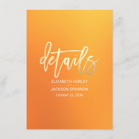 Informationen zum Hochzeitsfest im Herbst durch Pu Begleitkarte (Rückseite)