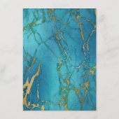 Informationen zum Hochzeitskalender mit blauem Gol Begleitkarte (Rückseite)