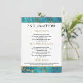 Informationen zum Hochzeitskalender mit blauem Gol Begleitkarte (Stehend Vorderseite)