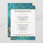 Informationen zum Hochzeitskalender mit blauem Gol Begleitkarte (Vorne/Hinten)