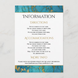 Informationen zum Hochzeitskalender mit blauem Gol Begleitkarte