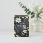 Informationen zum Hochzeitsstichtag für Blumenkran Begleitkarte (Stehend Vorderseite)