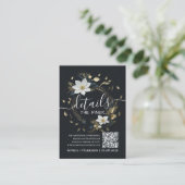 Informationen zum Hochzeitsstichtag für Blumenkran Begleitkarte (Stehend Vorderseite)