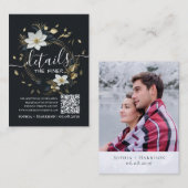 Informationen zum Hochzeitsstichtag für Blumenkran Begleitkarte (Vorne/Hinten)