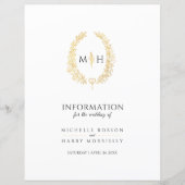 Informationen zum Hochzeitstag in Schwarzgold-Mono (Vorderseite)