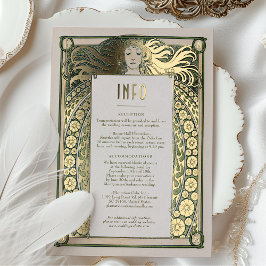 Informationen zum Jugendstil Hochzeiten Details Go Folieneinladung