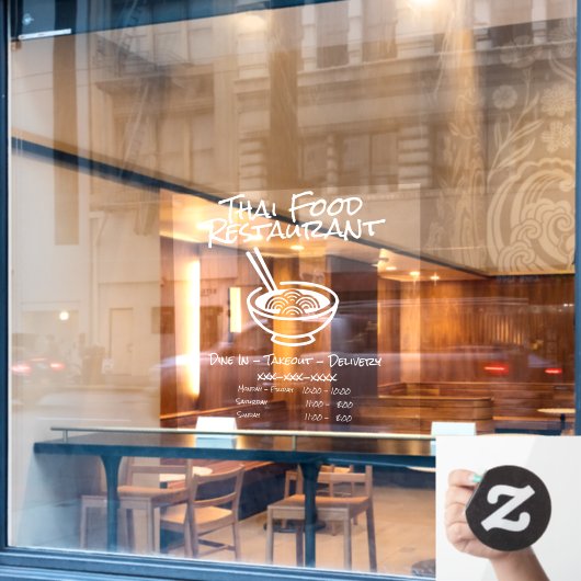 Informationen zum Thai Pho Restaurant Fensteraufkleber (Café-Fenster)
