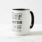 Informationen zum Umgang mit Funny Hunter Tasse (VorderseiteRechts)