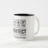Informationen zum Umgang mit lustigen Architekten Zweifarbige Tasse (VorderseiteRechts)