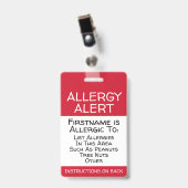 Informationen zur Allergologiewarnung für medizini Ausweis (Vorderseite mit Clip)