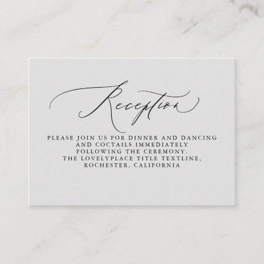 Informationen zur Aufnahme von Soft Gray Wedding Begleitkarte (Vorderseite)