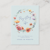 Informationen zur Blue Wildblume Wreath Wedding Re Begleitkarte (Vorderseite)