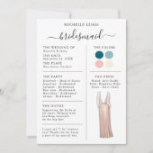 Informationen zur Bridesmaid Info Card Aquamarin,  Einladung (Vorderseite)