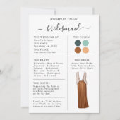 Informationen zur Bridesmaid Info Card Aquamarin,  Einladung (Vorderseite)