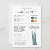 Informationen zur Bridesmaid Info Card Aquamarin, Einladung (Vorderseite)